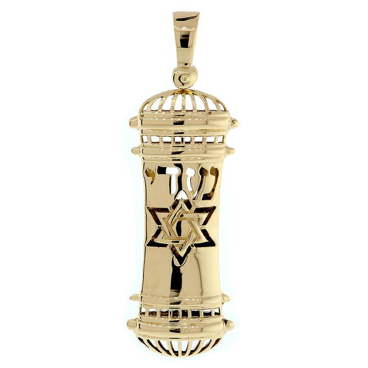 Extra Large Mezuzah Charm, 48mm in 14K Yellow Gold