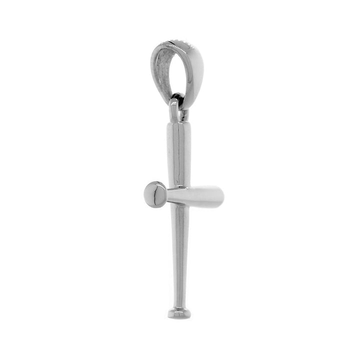 21mm Cross Baseball Bats Charm in Sterling Silver