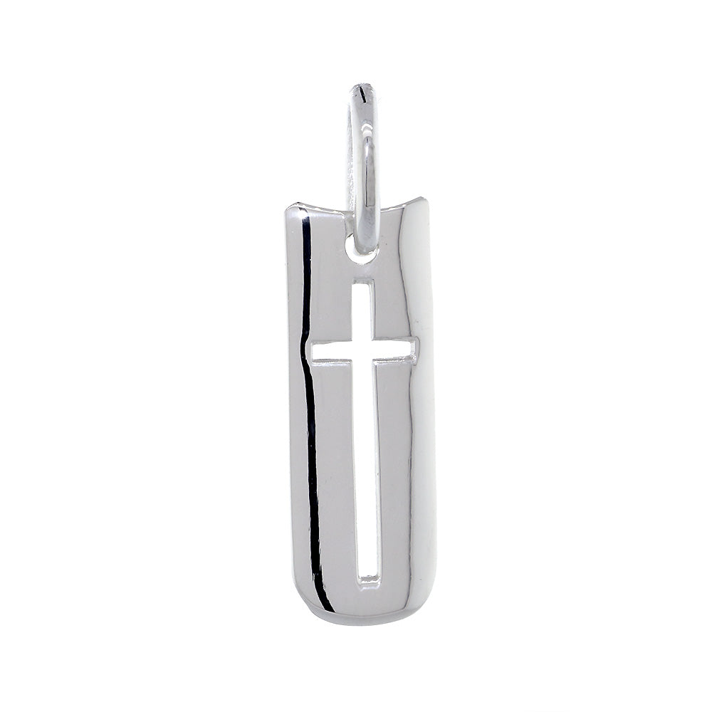 26mm Shield Cross Charm in Sterling Silver