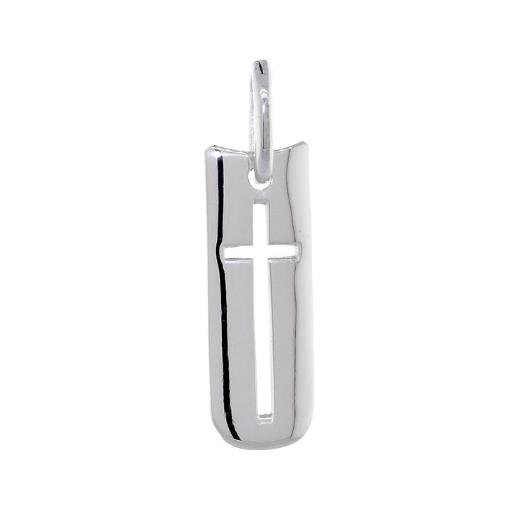 26mm Shield Cross Charm in Sterling Silver
