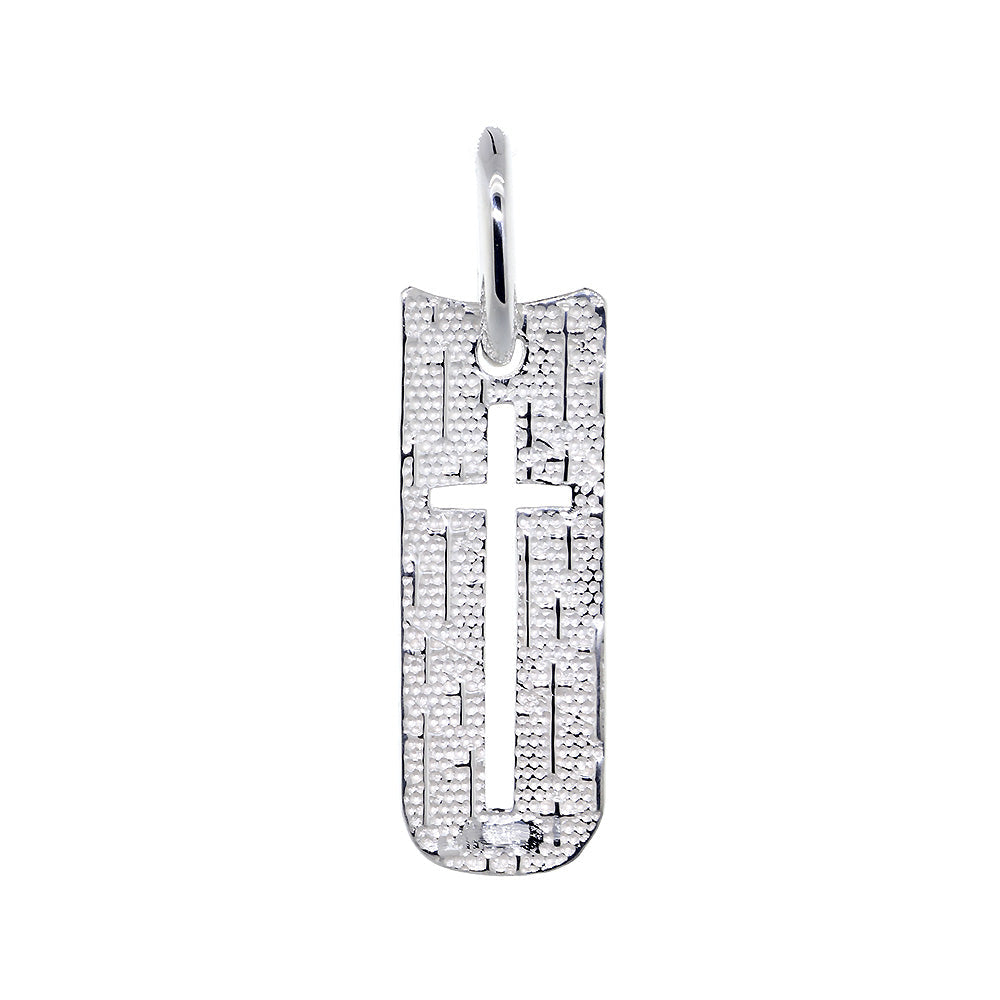 26mm Shield Cross Charm in Sterling Silver