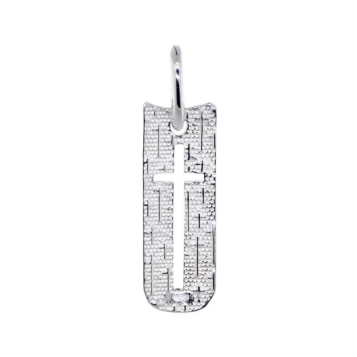 26mm Shield Cross Charm in Sterling Silver
