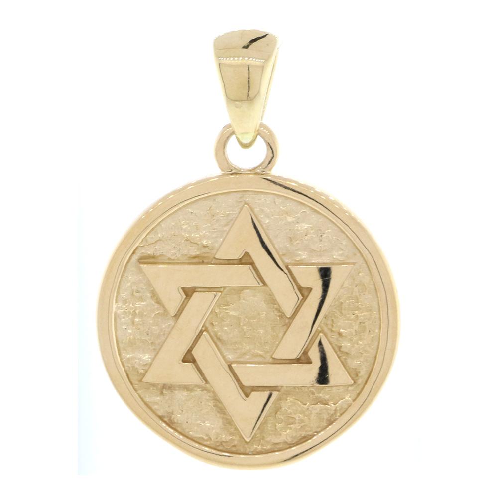 Unity, Cross Faith Messianic Charm, Jewish, Christian, Double-sided in 14K Yellow Gold