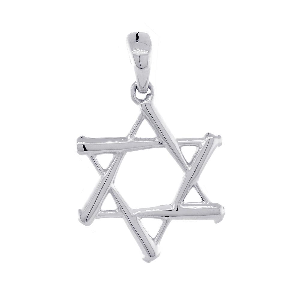Small Jewish Star of David Baseball Bats Charm in Sterling Silver