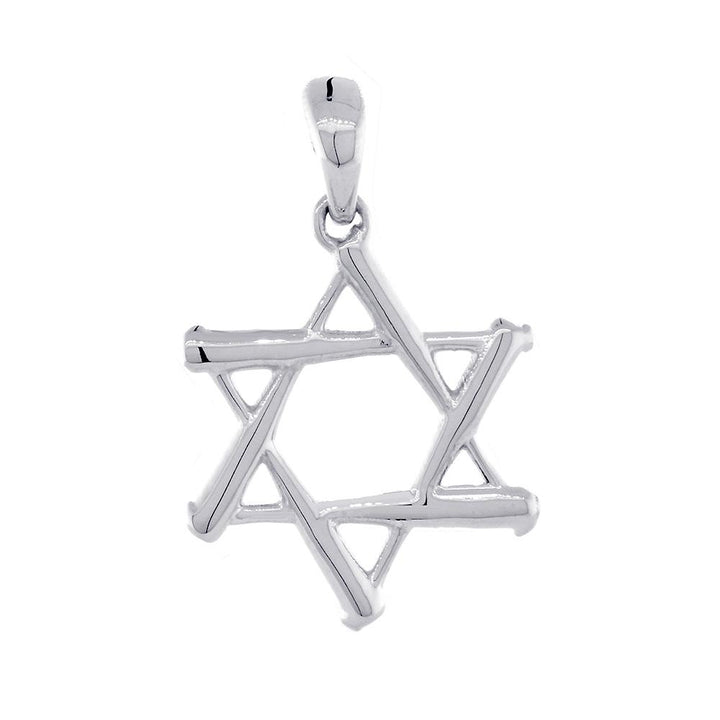 Small Jewish Star of David Baseball Bats Charm in Sterling Silver