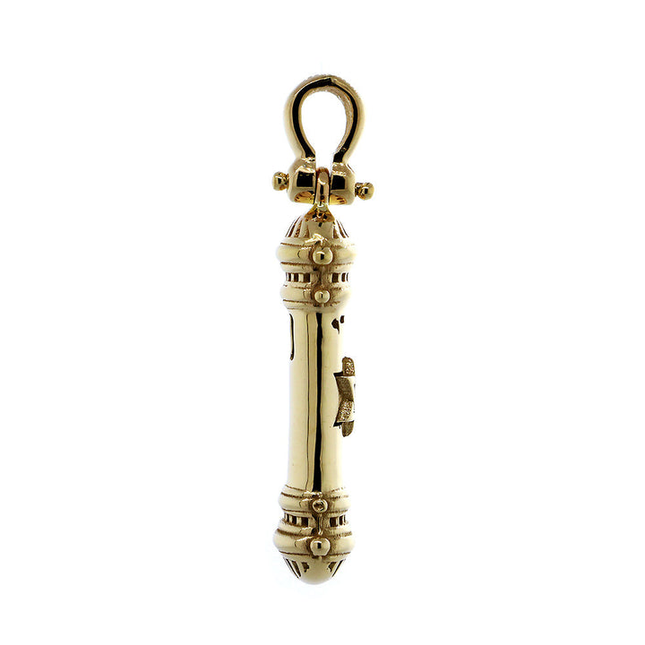 Mezuzah Charm, 27mm in 14K Yellow Gold
