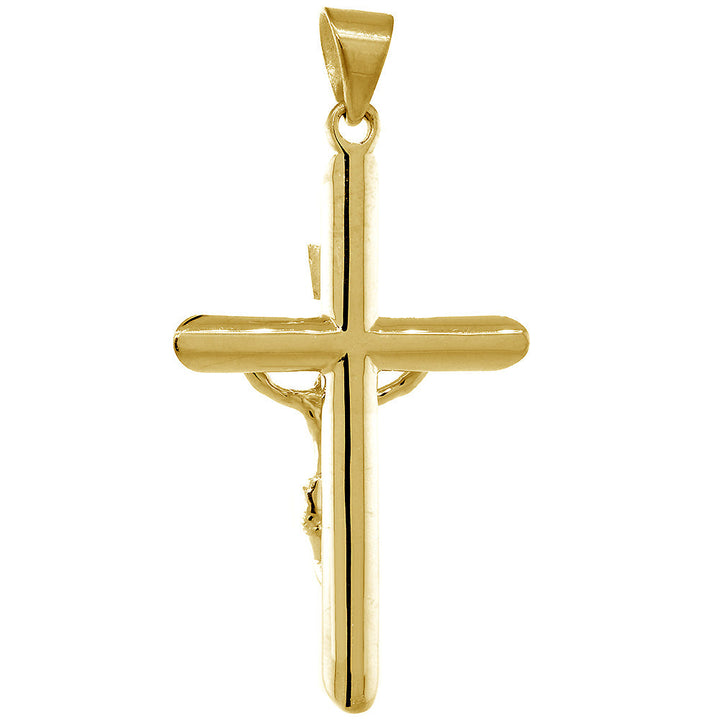 52mm INRI Jesus Crucifix Cross Charm in 14k Yellow Gold