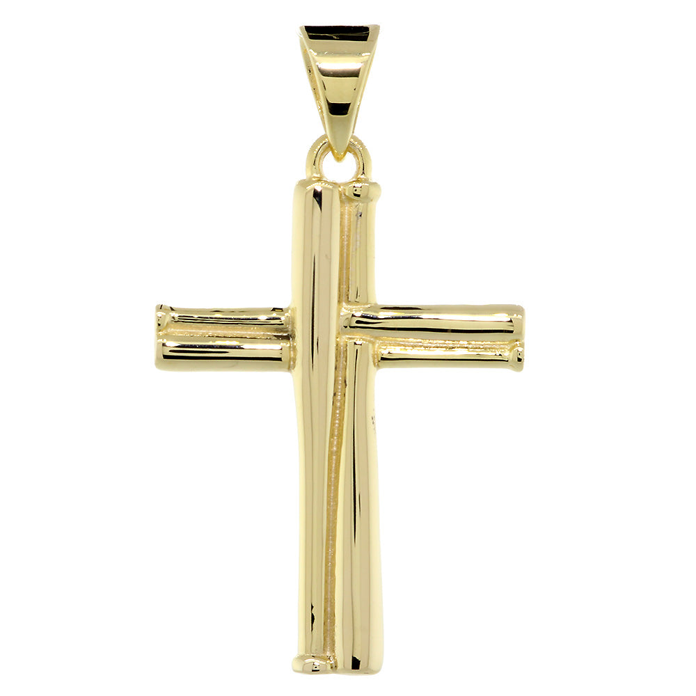 38mm Double Baseball Bats Cross Charm in 14k Yellow Gold