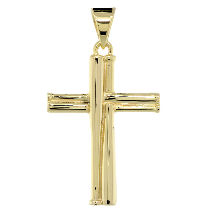 38mm Double Baseball Bats Cross Charm in 14k Yellow Gold