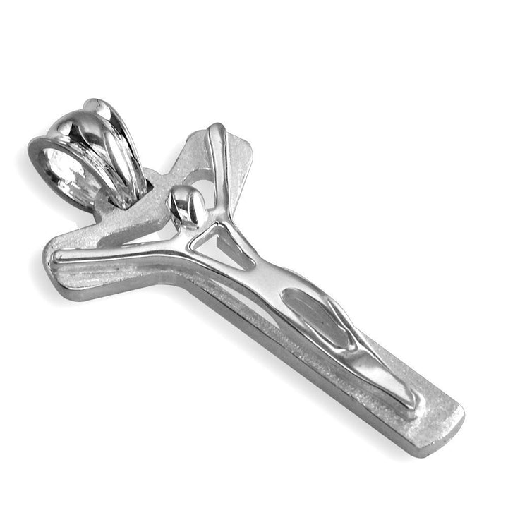 Crucifix Charm, 35mm in 14K White Gold