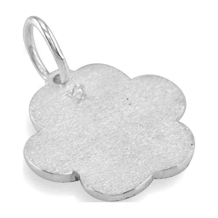Medium Dog Paw Charm with Black in Sterling Silver