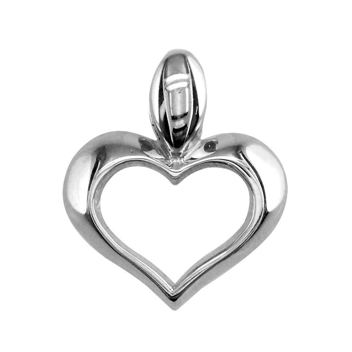 Small Open Heart Charm in Sterling Silver
