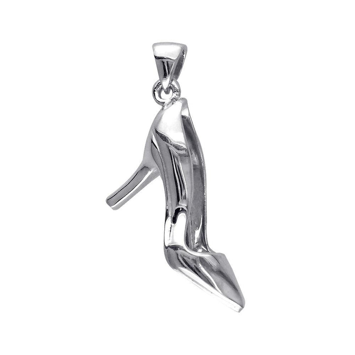 High Heel Shoe, Pump Charm in Sterling Silver