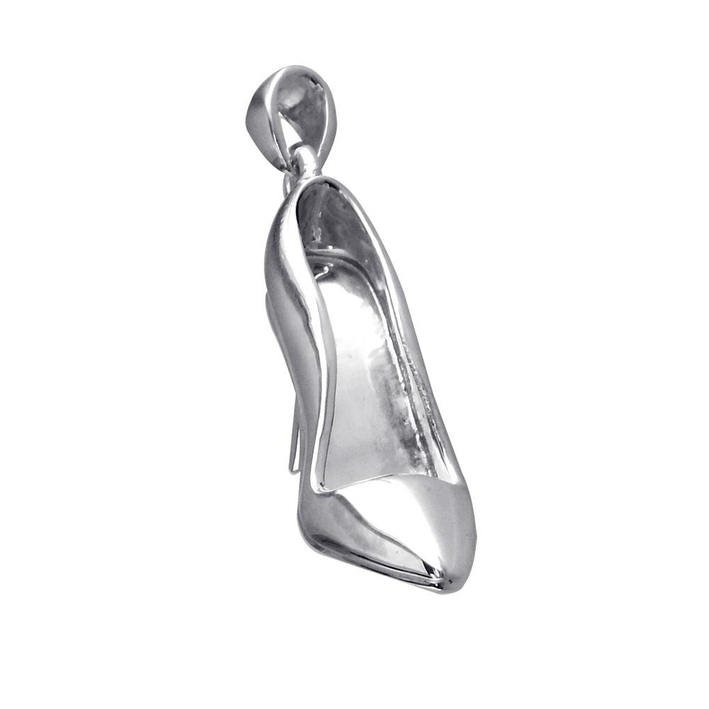 High Heel Shoe, Pump Charm in 14K White Gold