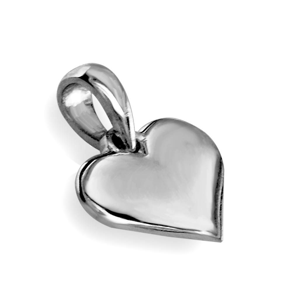 Small Amor Engraved Heart Charm in Sterling Silver