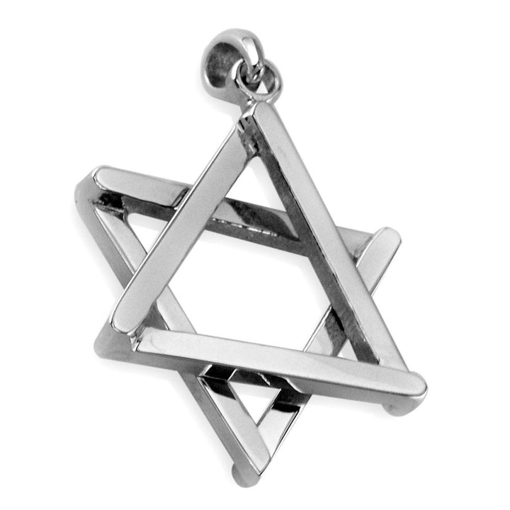 Medium Jewish Star of David Sticks Charm in Sterling Silver