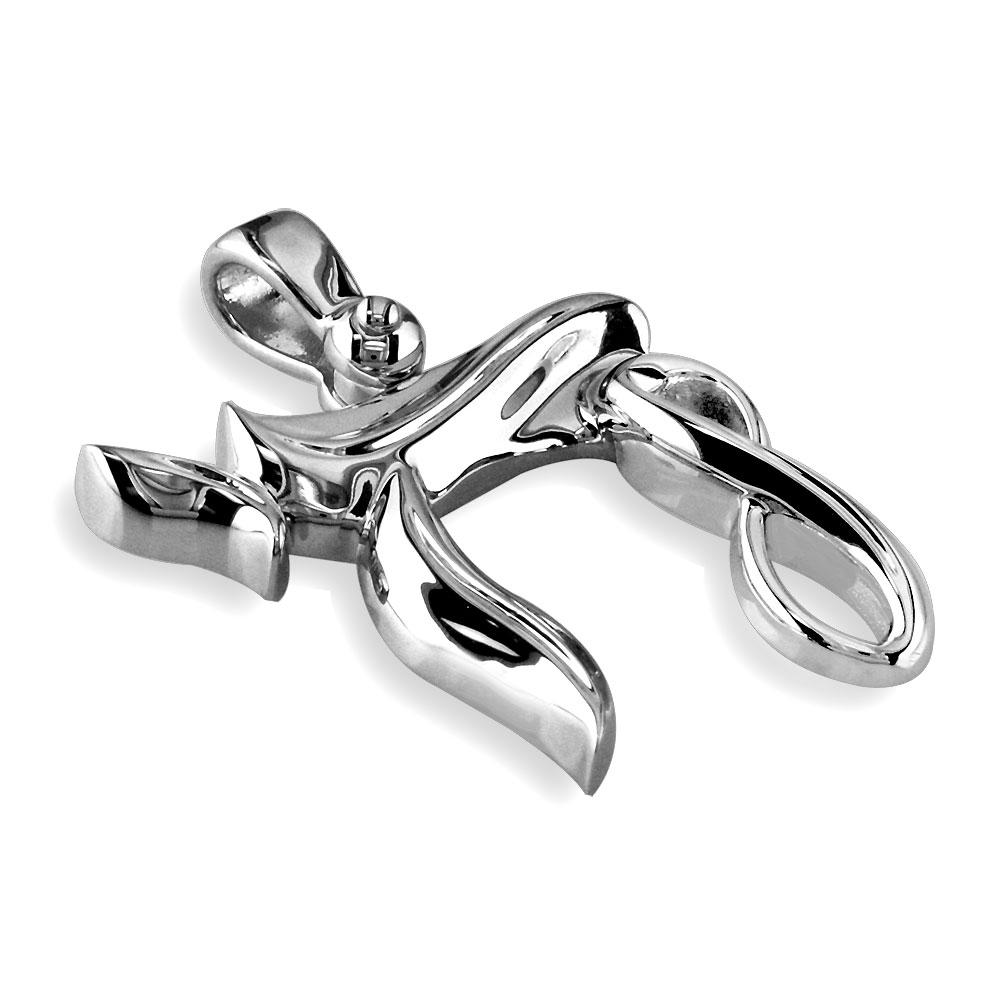 Large Infinity Chai Charm in Sterling Silver