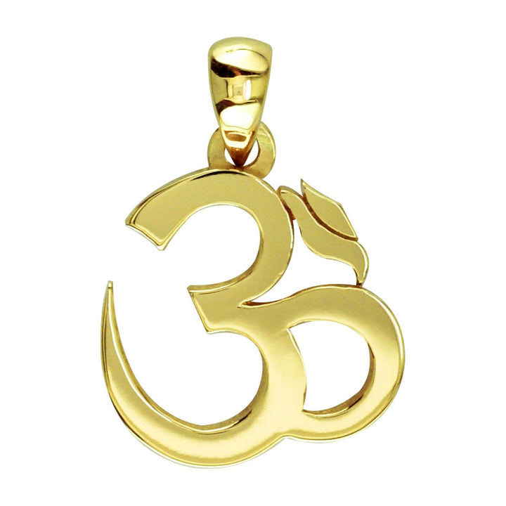 Medium Classic Yoga Ohm, Om, Aum Charm in 14k Yellow Gold