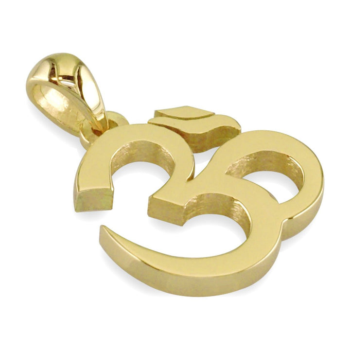 Medium Classic Yoga Ohm, Om, Aum Charm in 14k Yellow Gold