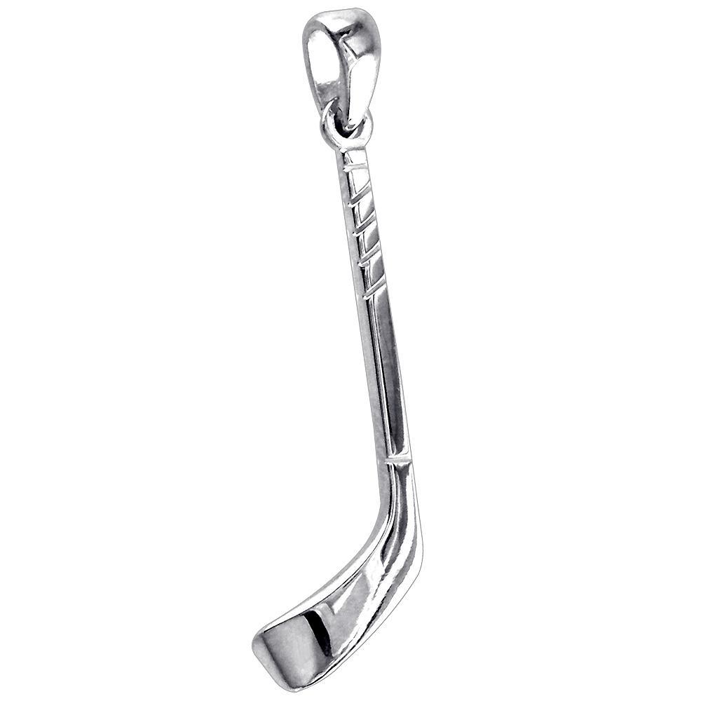 Left Handed Ice Hockey Stick Charm in Sterling Silver