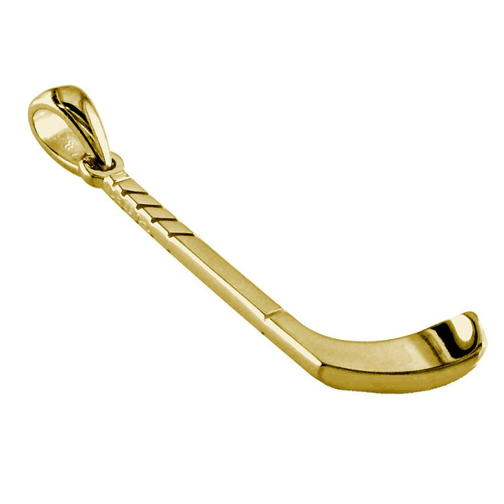 Left Handed Ice Hockey Stick Charm in 14K Yellow Gold