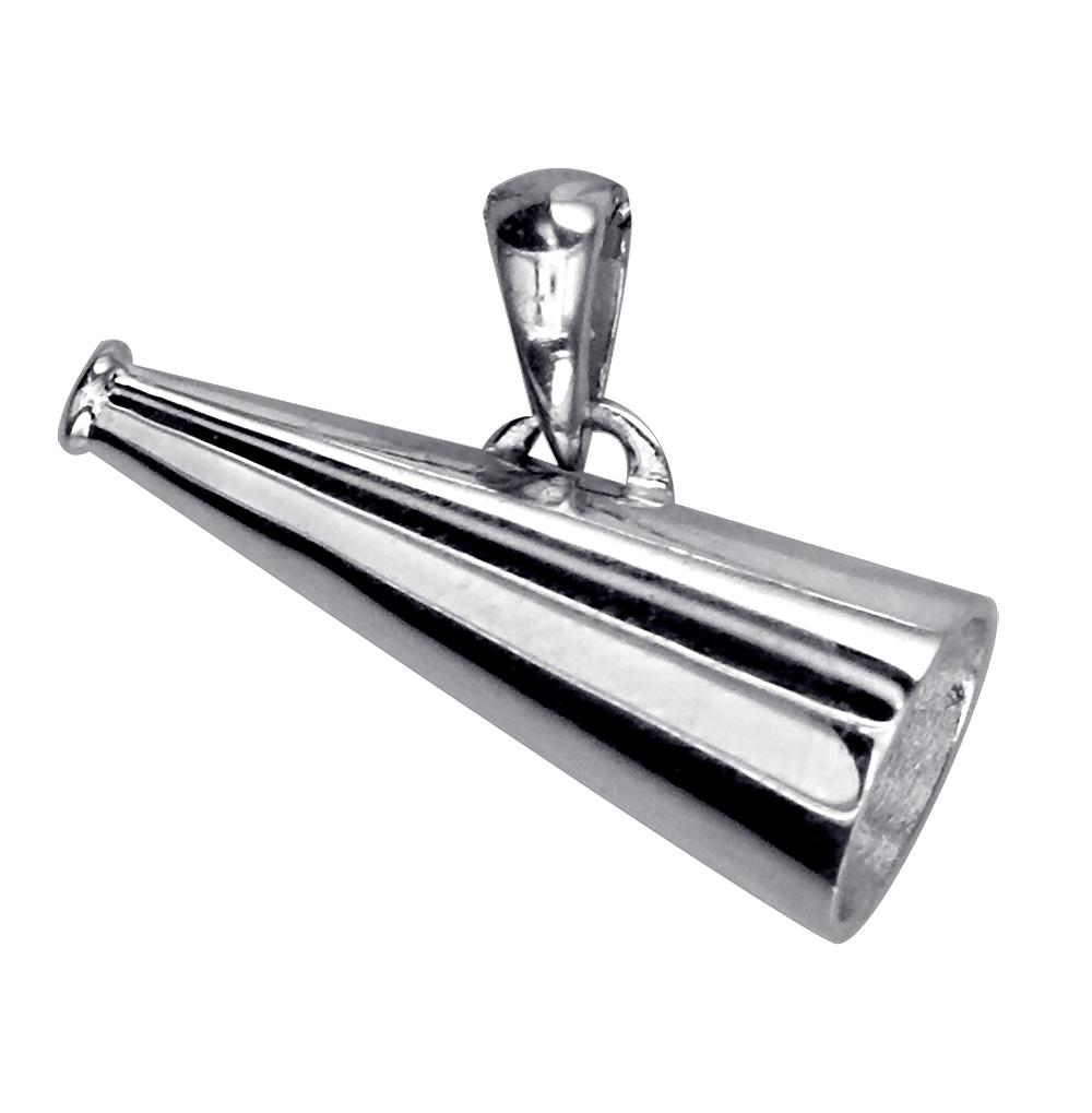 Cheerleader Megaphone Charm in 14K White Gold
