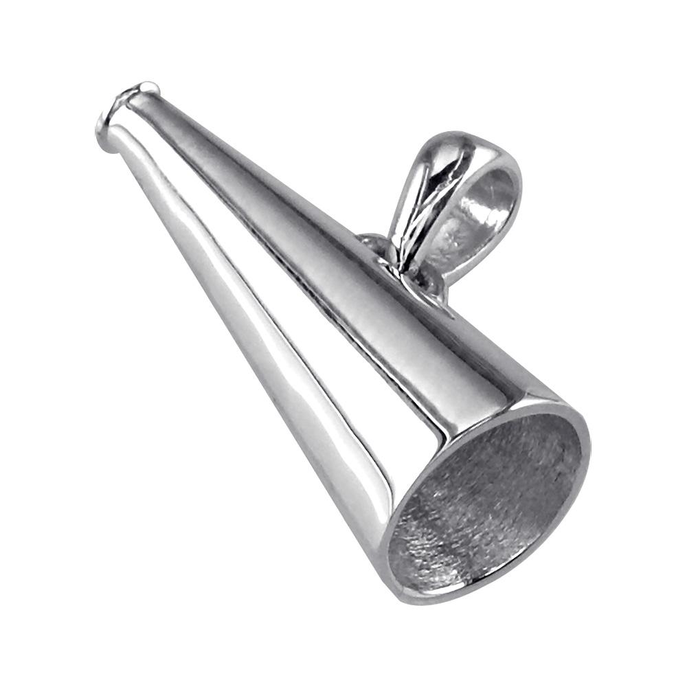 Cheerleader Megaphone Charm in 14K White Gold