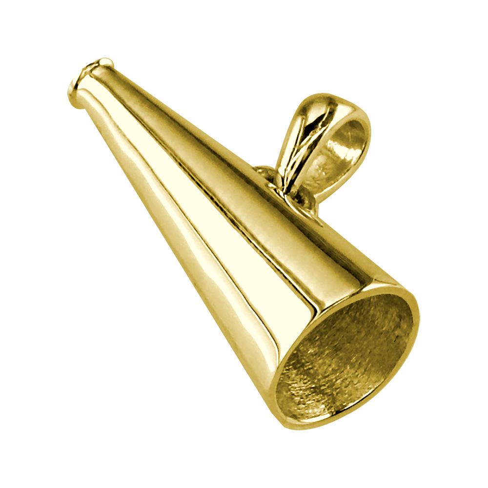Cheerleader Megaphone Charm in 14K Yellow Gold