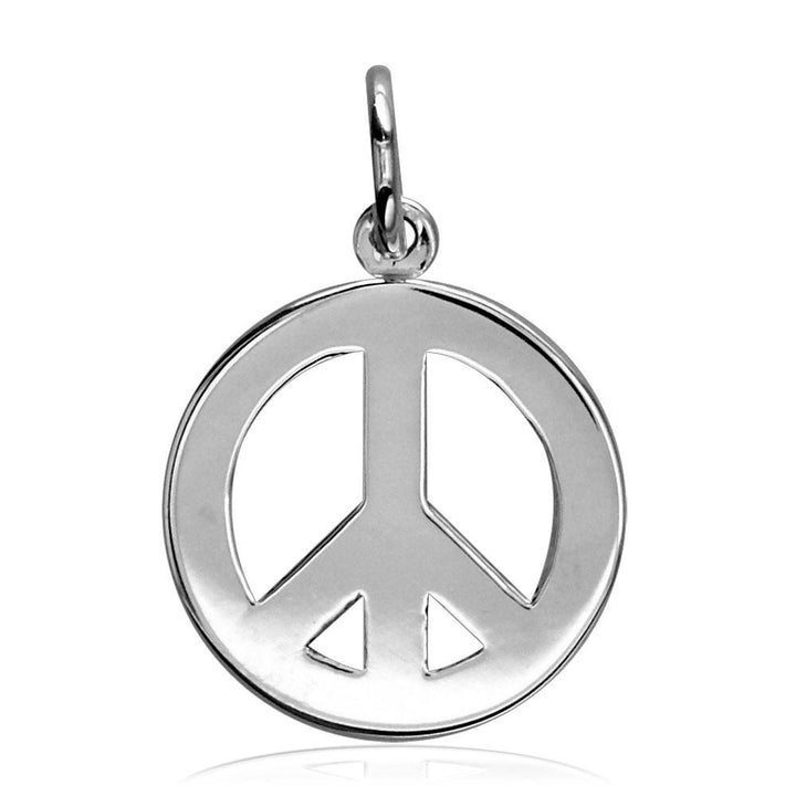 Small Peace Sign Charm, Half Inch in Sterling Silver
