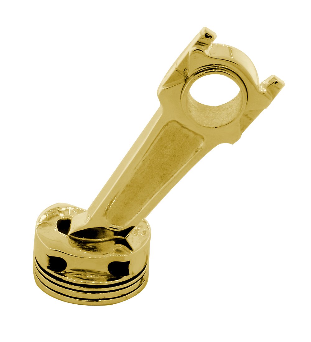Large Solid Movable Engine Piston Pendant in 14K Yellow Gold