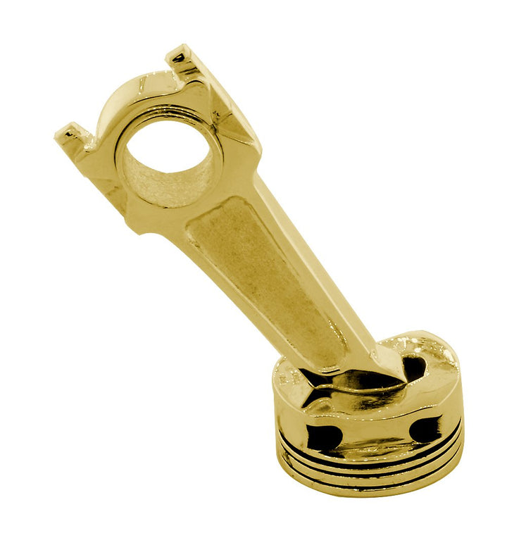 Large Solid Movable Engine Piston Pendant in 14K Yellow Gold