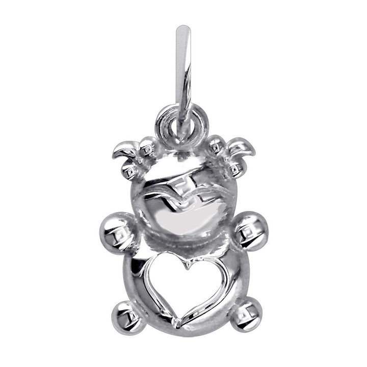 Mini Baby Girl Charm in 14K White Gold