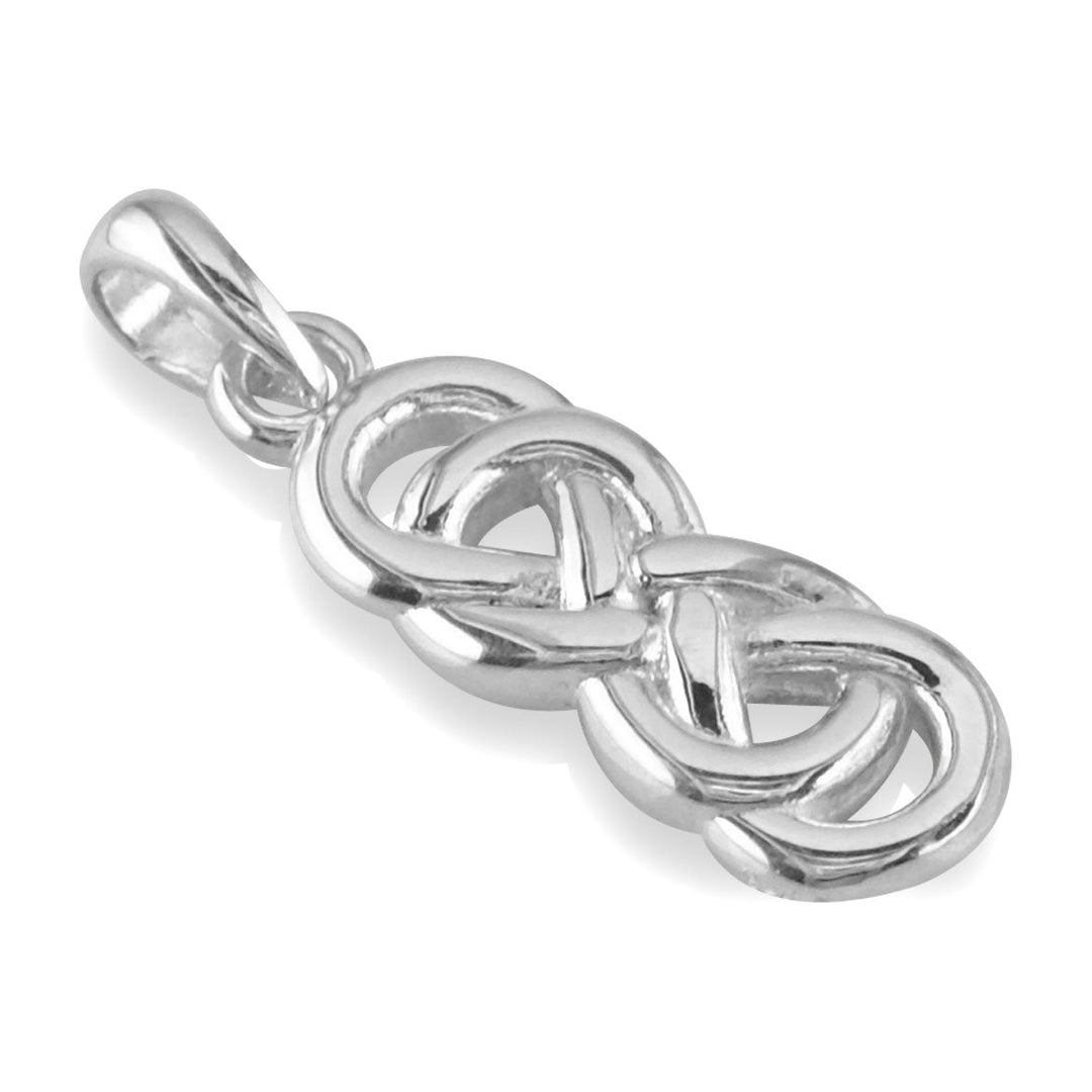 Medium Thick Double Infinity Symbol Charm, 16mm in Sterling Silver