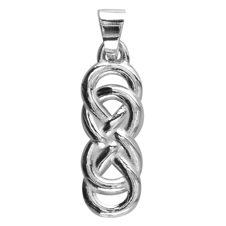 Large Thick Double Infinity Charm, 23mm in 14K White Gold
