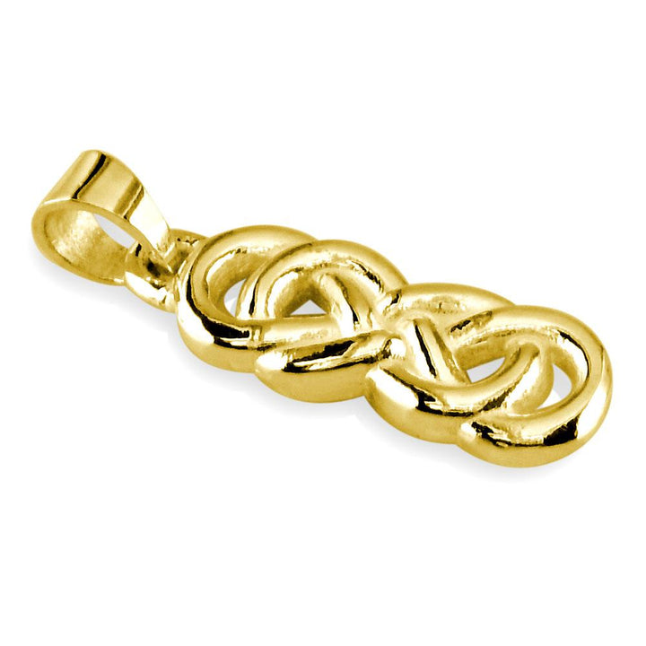Large Thick Double Infinity Charm, 23mm in 14K Yellow Gold