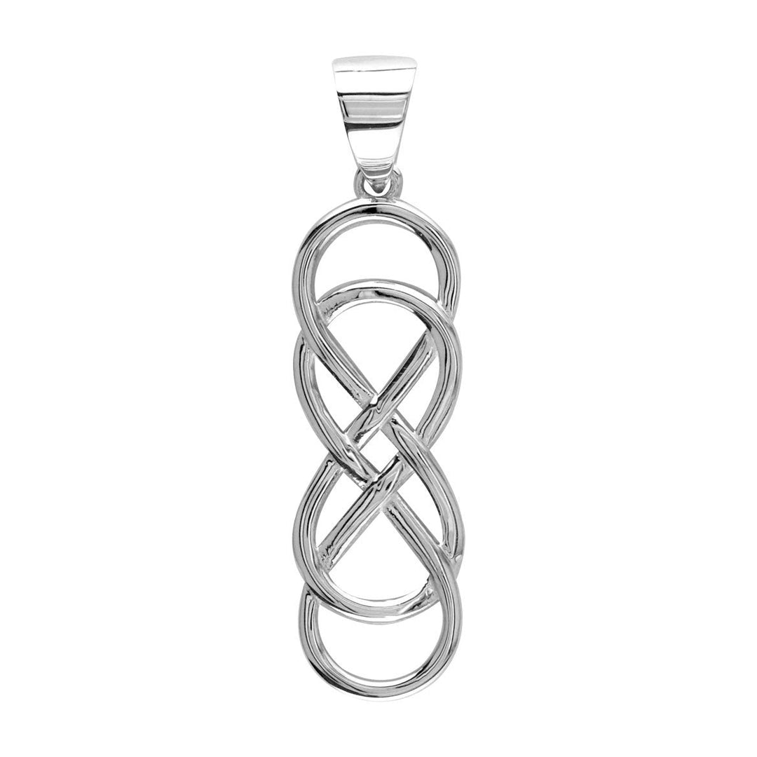 Large Double Infinity Symbol Charm, 30mm Long in Sterling Silver