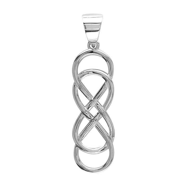 Large Double Infinity Symbol Charm, 30mm Long in Sterling Silver