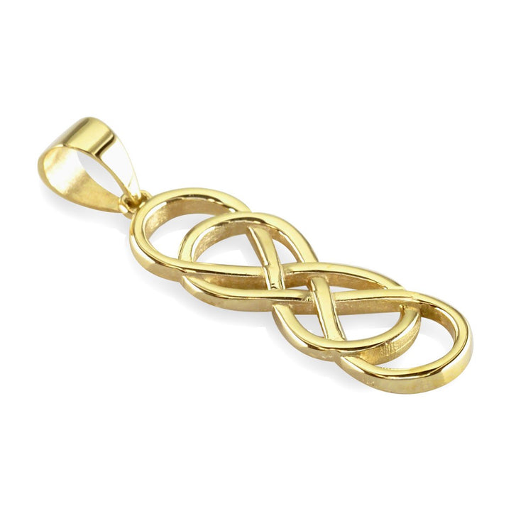 Large Double Infinity Symbol Charm, Best Friends Forever Charm, Sisters Charm, 10mm x 30mm in 14K yellow gold