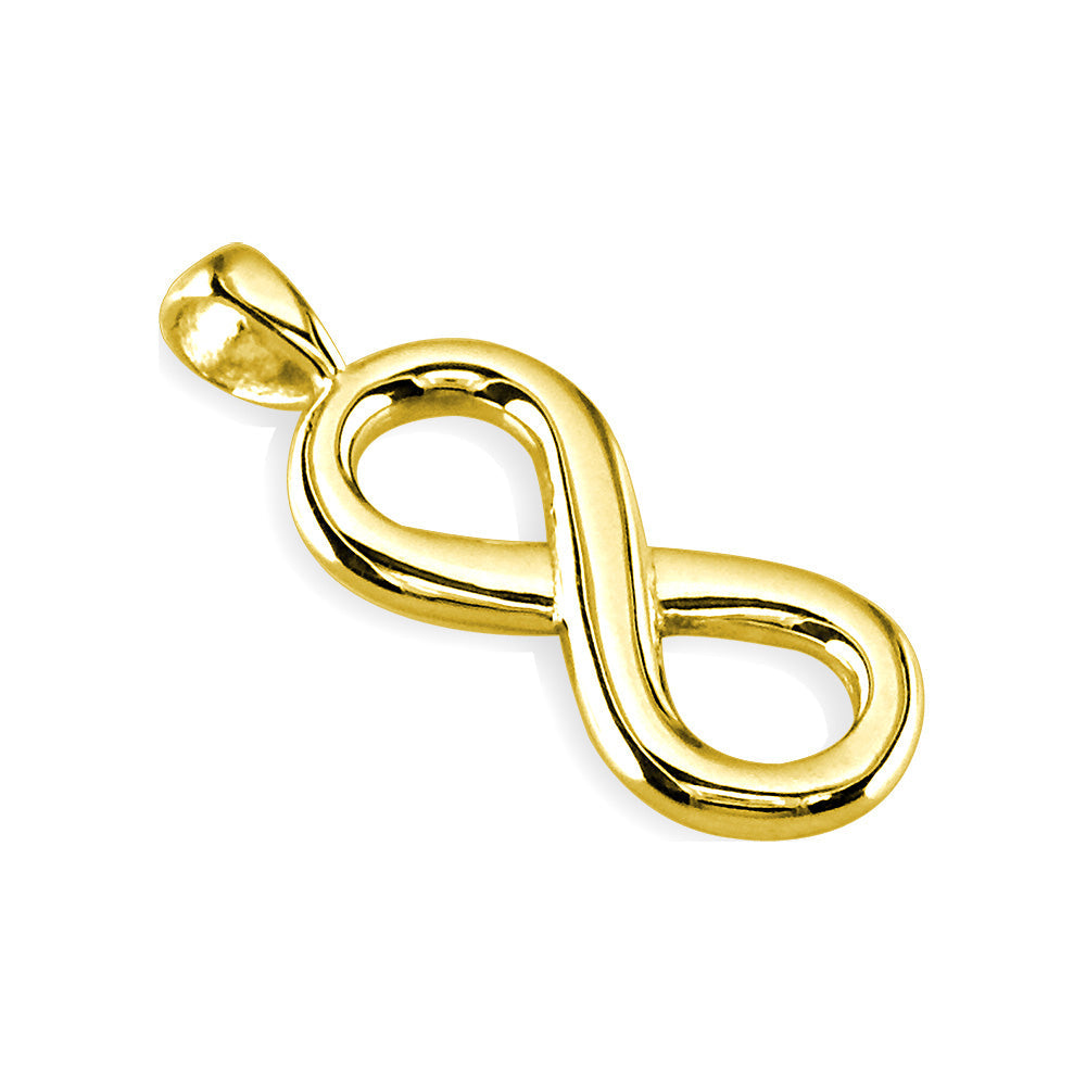 Small Flowing Infinity Charm, 20mm in 14k Yellow Gold