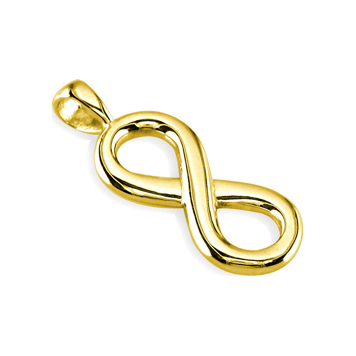 Small Flowing Infinity Charm, 20mm in 14k Yellow Gold