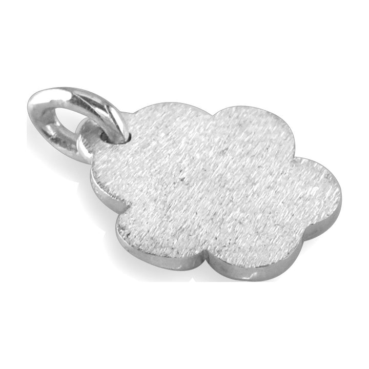 Small Dog Paw Charm with Black in 14k White Gold