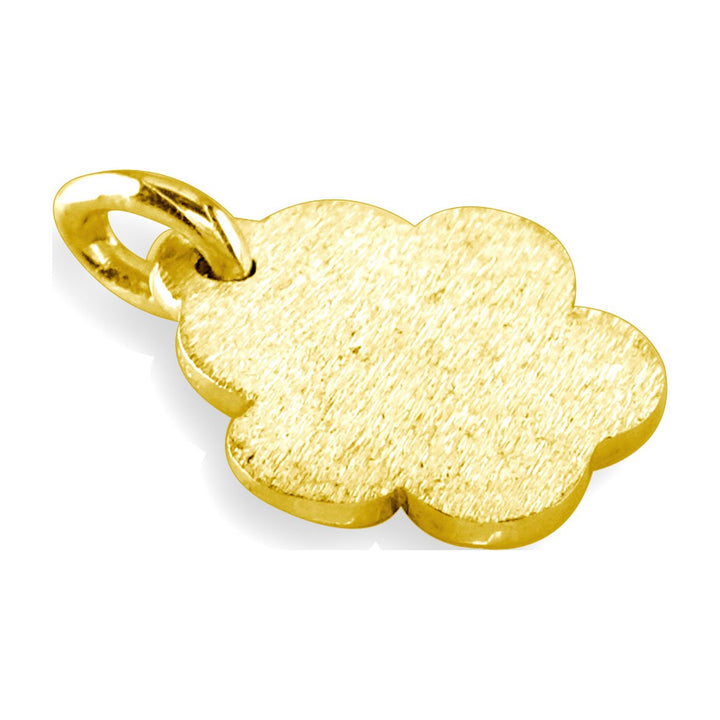 Small Dog Paw Charm with Black in 14k Yellow Gold