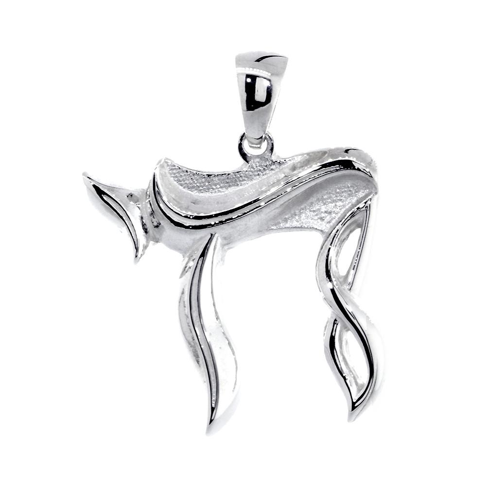 Sharp Infinity Chai Charm in Sterling Silver