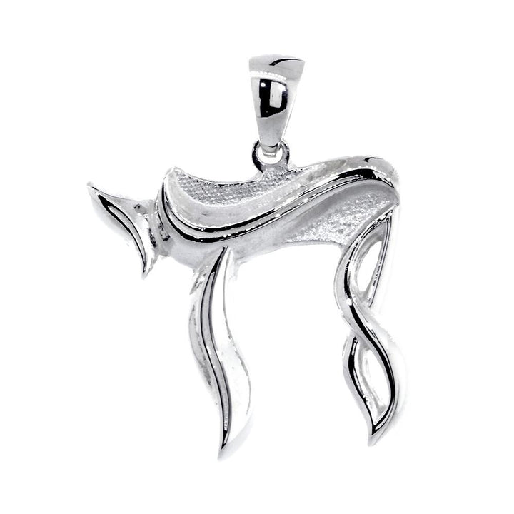 Sharp Infinity Chai Charm in Sterling Silver
