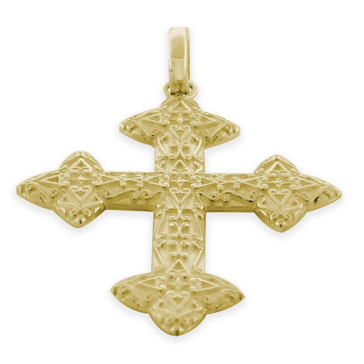 Extra Large Cross Charm, 40mm in 14K Yellow Gold