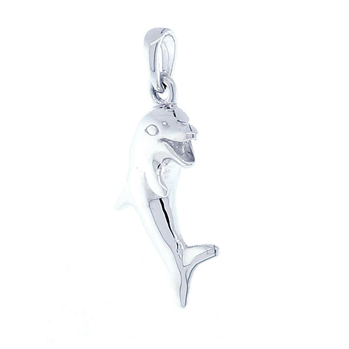 Jumping Dolphin Charm in 14K White Gold