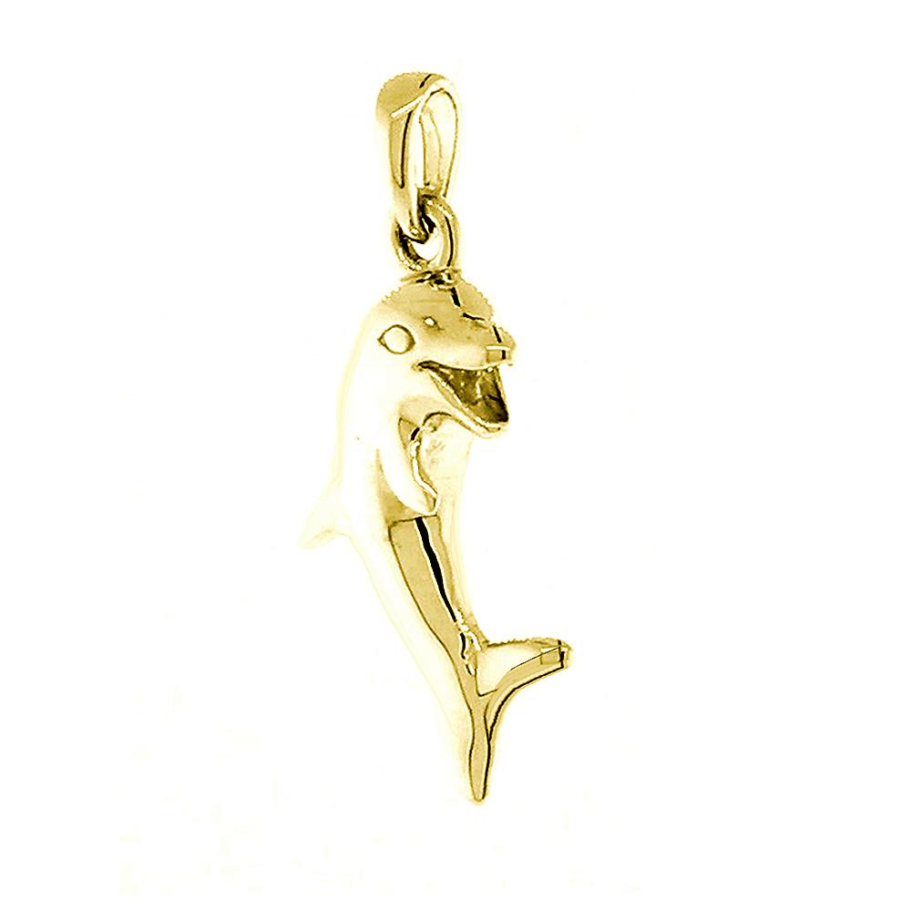 Jumping Dolphin Charm in 14K Yellow Gold