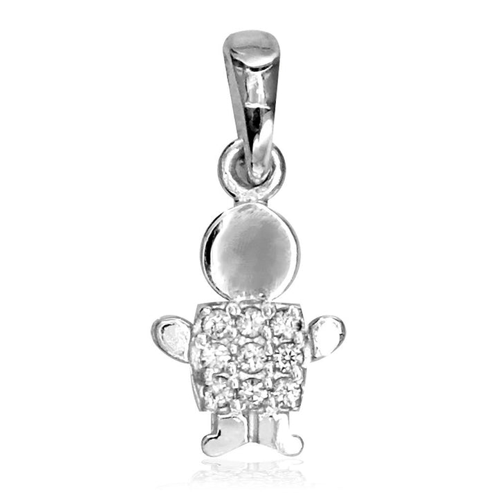 Mini Sterling Silver and Cubic Zirconia Sziro Boy Charm