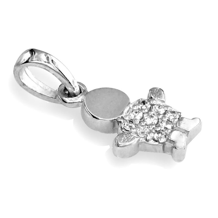 Mini Sterling Silver and Cubic Zirconia Sziro Boy Charm