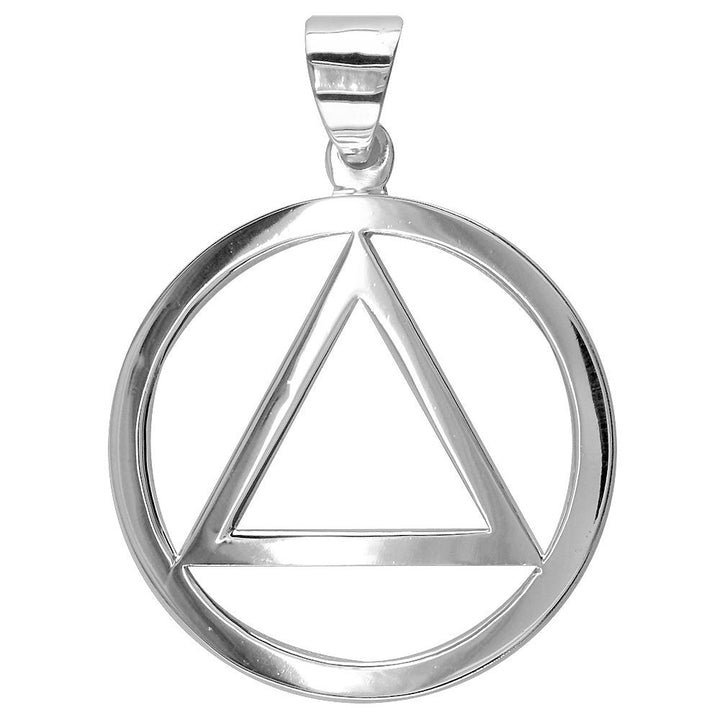 Large AA Sobriety Charm in Sterling Silver